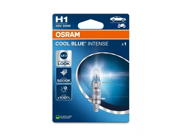 H1 12V 55W P14.5s Cool Blue INTENSE NextGen. 5000K +100% 1st. OSRAM H1 12V 55W P14.5s Cool Blue INTENSE NextGen. 5000K +100% 1st. OSRAM