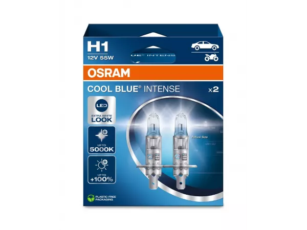H1 12V 55W P14.5s Cool Blue INTENSE NextGen. 5000K +100% Duo 2st. OSRAM H1 12V 55W P14.5s Cool Blue INTENSE NextGen. 5000K +100% Duo 2st. OSRAM