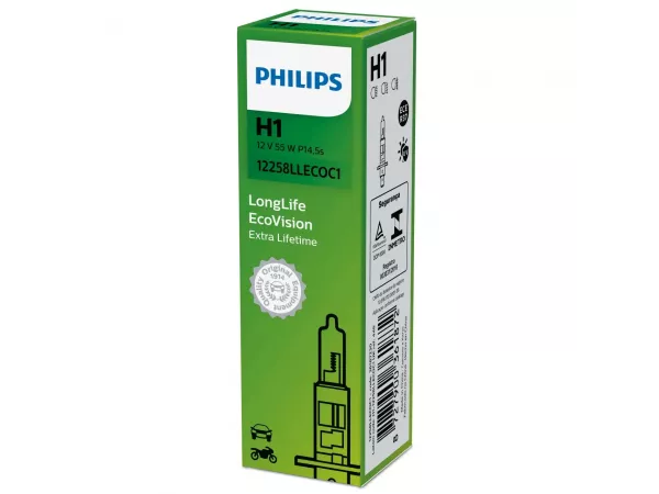H1 12V 55W P14,5s LongLife EcoVision 1 St. Philips H1 12V 55W P14,5s LongLife EcoVision 1 St. Philips
