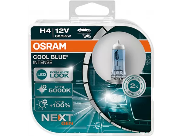 H4 12V 60/55W P43t Cool Blue INTENSE NextGeneration 5000K +100% 2St OSRAM H4 12V 60/55W P43t Cool Blue INTENSE NextGeneration 5000K +100% 2St OSRAM