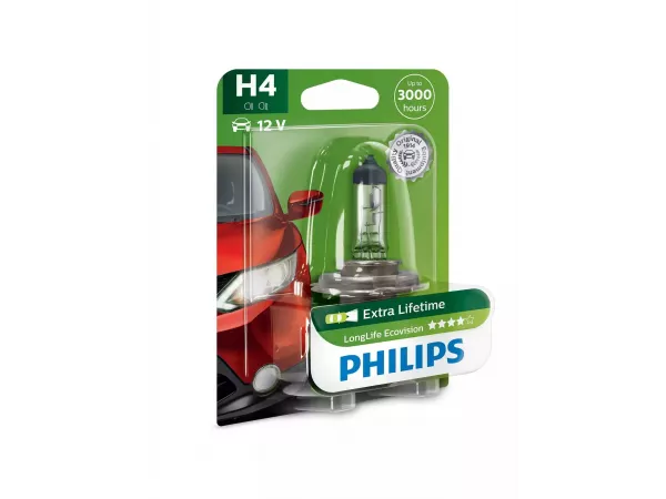 H4 12V 60/55W P43t LongLife EcoVision 1 St. Blister Philips H4 12V 60/55W P43t LongLife EcoVision 1 St. Blister Philips