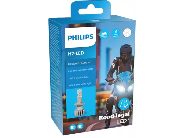 H7 12V 20W PX26d Ultinon Pro6000 LED 5800K Moto mit Straßenzulassung 1St. Philips H7 12V 20W PX26d Ultinon Pro6000 LED 5800K Moto mit Straßenzulassung 1St. Philips