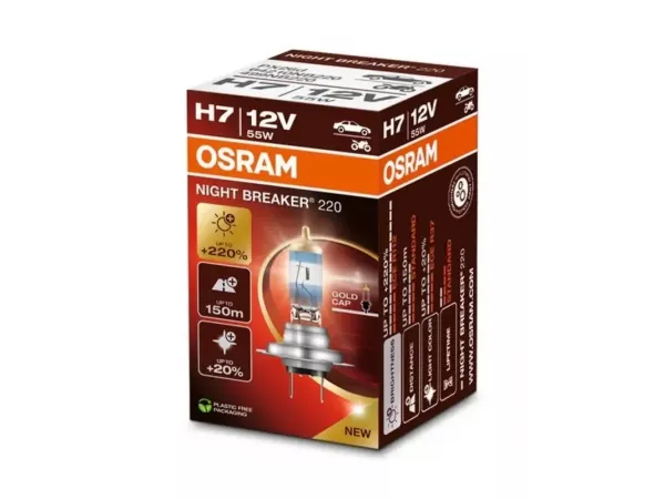 H7 12V 55W PX26d NIGHT BREAKER® 220 +220% 1 St. OSRAM H7 12V 55W PX26d NIGHT BREAKER® 220 +220% 1 St. OSRAM