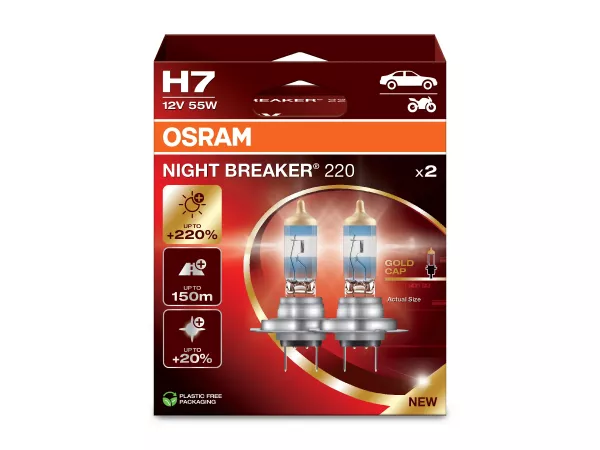 H7 12V 55W PX26d NIGHT BREAKER® 220 +220% 2 St. OSRAM H7 12V 55W PX26d NIGHT BREAKER® 220 +220% 2 St. OSRAM