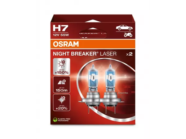 H7 12V 55W PX26d NIGHT BREAKER® LASER +150% mehr Helligkeit 2 St. OSRAM H7 12V 55W PX26d NIGHT BREAKER® LASER +150% mehr Helligkeit 2 St. OSRAM