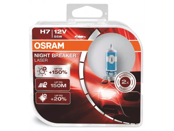 H7 12V 55W PX26d NIGHT BREAKER® LASER +150% mehr Helligkeit 2 St. OSRAM H7 12V 55W PX26d NIGHT BREAKER® LASER +150% mehr Helligkeit 2 St. OSRAM