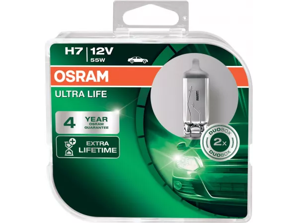 H7 12V 55W PX26d ULTRA LIFE HCB 4 Jahre Garantie 2 St. OSRAM H7 12V 55W PX26d ULTRA LIFE HCB 4 Jahre Garantie 2 St. OSRAM