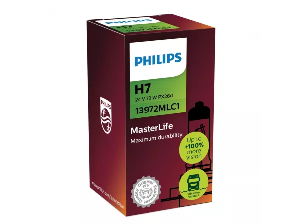 H7 24V 70W PX26d MasterLife max durability & 4x lifetime 1 St. Philips