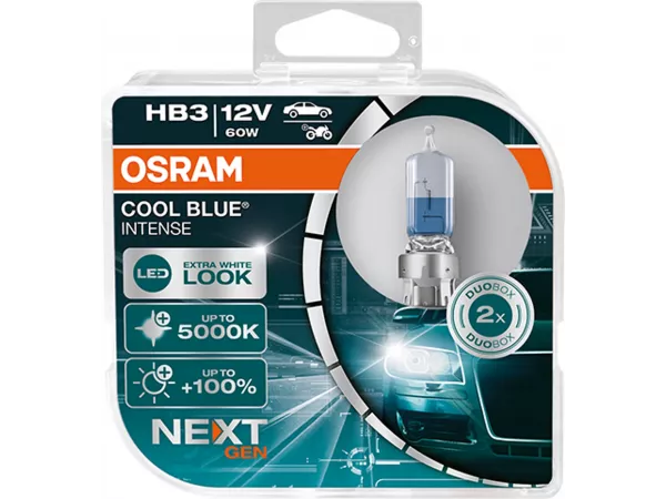 HB3 12V 60W P20d Cool Blue INTENSE NextGeneration 5000K +100% 2St OSRAM HB3 12V 60W P20d Cool Blue INTENSE NextGeneration 5000K +100% 2St OSRAM