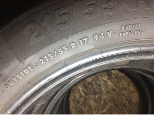 Continental ContiEcoContact 215/55 R17 94V Sommerreifen – 4 Stück, gebraucht (DOT 0421)