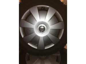 Dunlop SP Winter Sport 205/55 R16 91H Winterreifen auf Stahlfelgen mit Kappe – 4 Stück, gebraucht (DOT 4316)